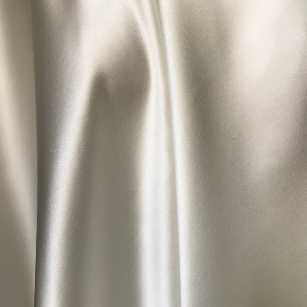 Navy Silk Charmeuse Wide