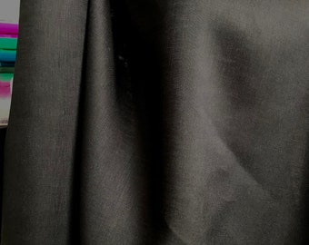 Black Silk and Linen Blend Fabric- 45" Wide