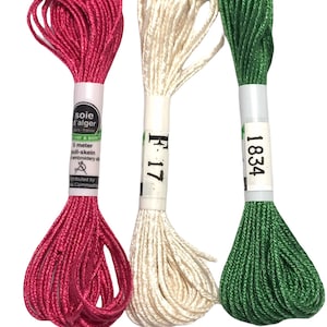 Au Ver A Soie- Soie d&#39;Alger- 3 Skeins- Peony Bouquet #1- 5M