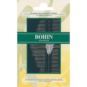 Sharps & Milliners Needles- Assortment of Sizes- Bohin of France- 40 Needles
