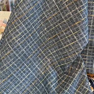 Dark Slate Blue Tweed Print &quot;Tweed Indigo&quot; Cotton Fabric