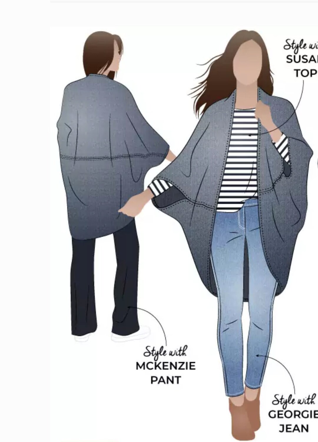FOR SEWING: Salma Wrap- Style Arc Paper Pattern- Sizes 4-16, 10-22, 18 ...