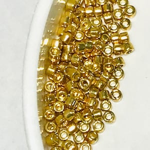 Miyuki 11/0 Delica Duracoat Galvanized Gold Glass Seed Beads 7.2 GRAMS- (2032)