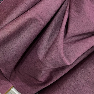 Cotton- Bamboo Blend Fabric- Fableism- Everyday Chambray Nocturne- “Venus” Dark Magenta