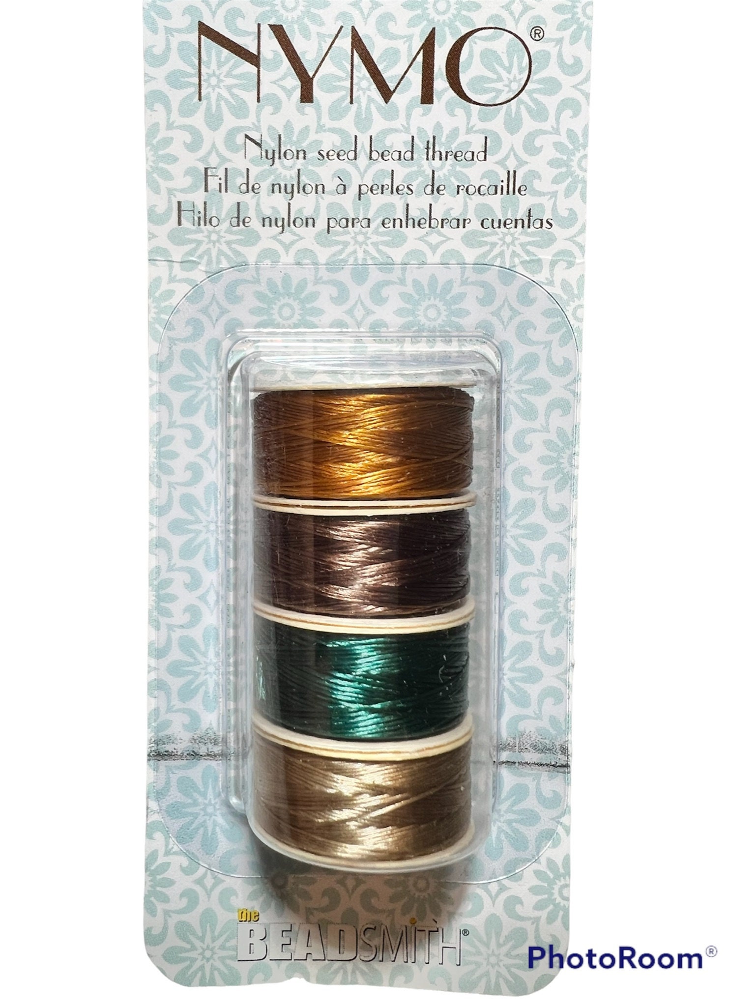 Nymo Nylon Thread .012X64yd 4/Pkg Earth Tones