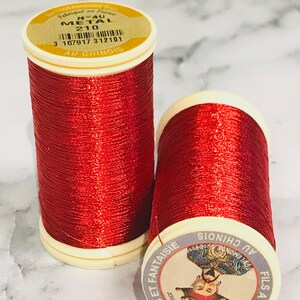 Sajou No. 210- RED Metallic Thread- Fil au Chinois