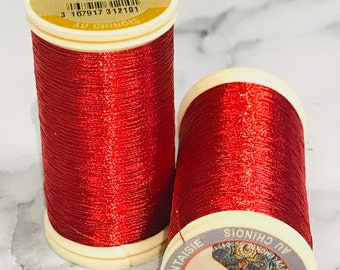 Sajou No. 210- RED Metallic Thread- Fil au Chinois