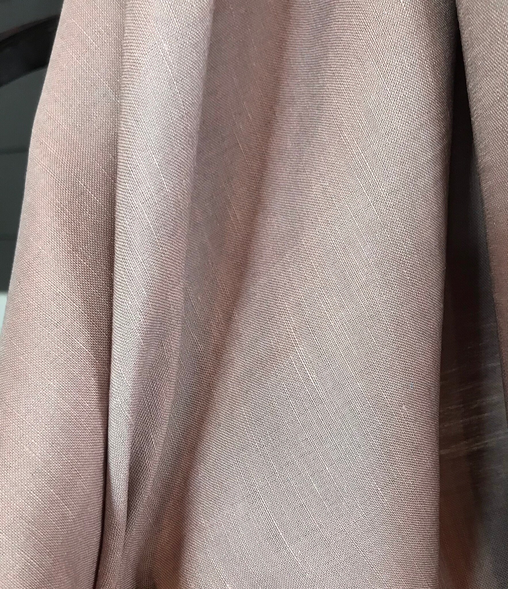 Taupe Silk and Linen Blend Fabric- 45 Wide