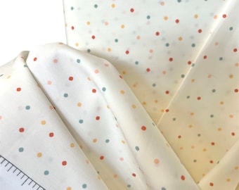 Colorful Dots On Off White/ Ivory "Evermore Bliss" COTTON Fabric