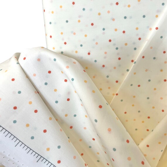 Colorful Dots on off White/ Ivory evermore Bliss COTTON Fabric -  Canada
