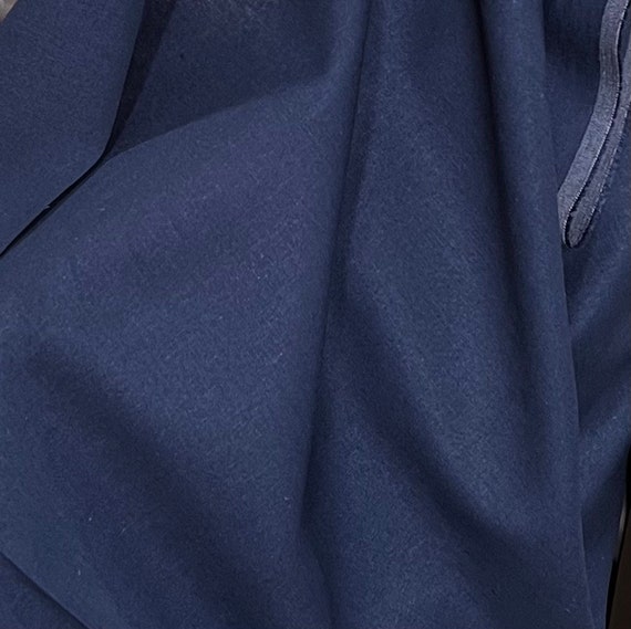 Dark Blue indigo Brussels Washer Linen Rayon Blend Fabric 52 Wide 