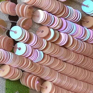 Light Pink &quot;Oriental&quot; Sequins Flat 3MM (14159), 4MM (1485), 5MM (14258) or Cup 4MM (14155), 5MM (14294)- Strung For Professional Use