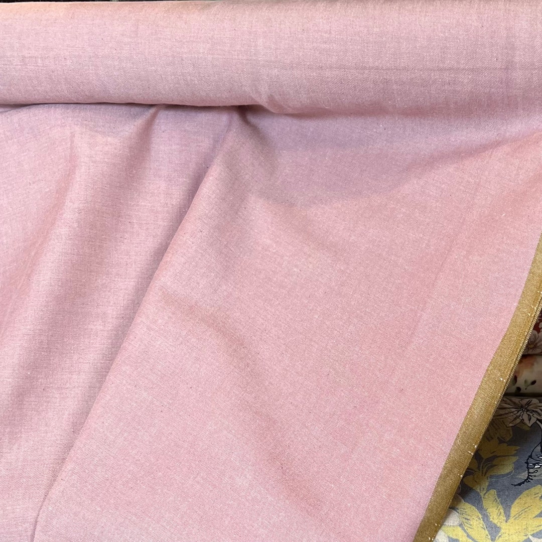 Cotton Bamboo Blend Fabric Fableism Everyday Chambray mellow Mauve Etsy