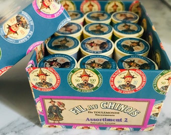 Sajou Assortment #3 Box- VINTAGE Tones- 12 Spools  GLOVING THREAD- Fil a gant au Chinois