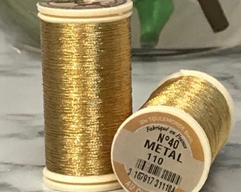 Sajou No. 110- OLD GOLD Metallic Thread- Fil au Chinois