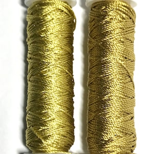 Au Ver A Soie- Soie Perlée- Dark Gold #2 Shades- 2 Spools 100% Silk Thread