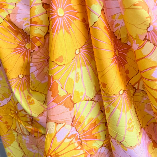 Lotus Leaf- Yellow- Kaffe Fassett Collective- Cotton Fabric- FINAL CALL