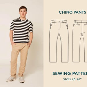 Chino Pants (Mens)- Wardrobe By Me- Paper Pattern- Sizes 26-42&quot;