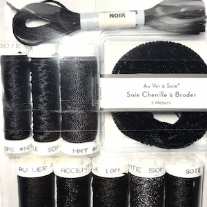 Au Ver A Soie & Accentuate- Ensembles de Soie -  BLACK