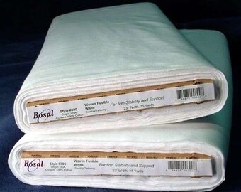 Bosal Fashion Fuse- 300- White COTTON- Woven Fusible Interfacing- 20"