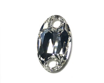 Crystal 2 pcs Clear 28mm x 17mm Swarovski 3231 Owlet Sew-on Stone