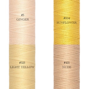 Gutermann Silk Thread 100m/110y- Open Selection- Off-White, Yellow Tones- ONE SPOOL