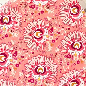 Red, Pink, White on Pink Floral &quot;Euphloria&quot; Cotton Fabric