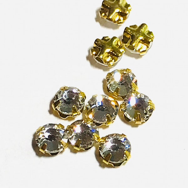 Gold Rose Montees 3MM, 3.5MM, OR 4MM Crystal Rhinestones 72/144 pieces