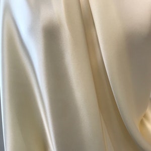Cream Pure Silk Charmeuse Fabric- 18.5 MM- 45" Wide