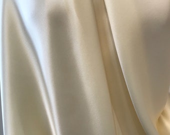 Cream Pure Silk Charmeuse Fabric- 18.5 MM- 45" Wide