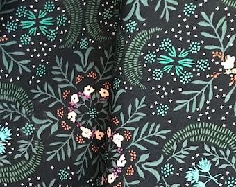 Green Shades "Firefly Nightfall" Rayon Challis Fabric- 56” Wide- Art Gallery Fabrics
