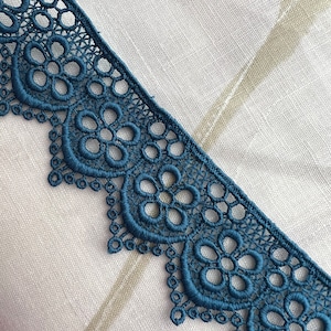 Blue Floral Guipure- Lace Trim 4217