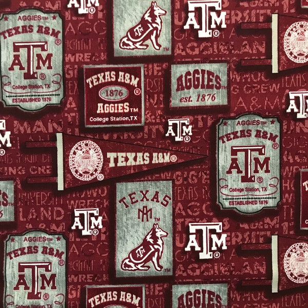 Texas A&M Aggies Pendant Print Cotton Fabric