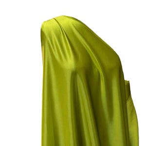 Chartreuse Green Pure Silk Charmeuse Fabric- 44” Wide (369)