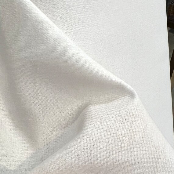 White Essex Linen- Cotton Blend CANVAS Fabric- 44" Wide