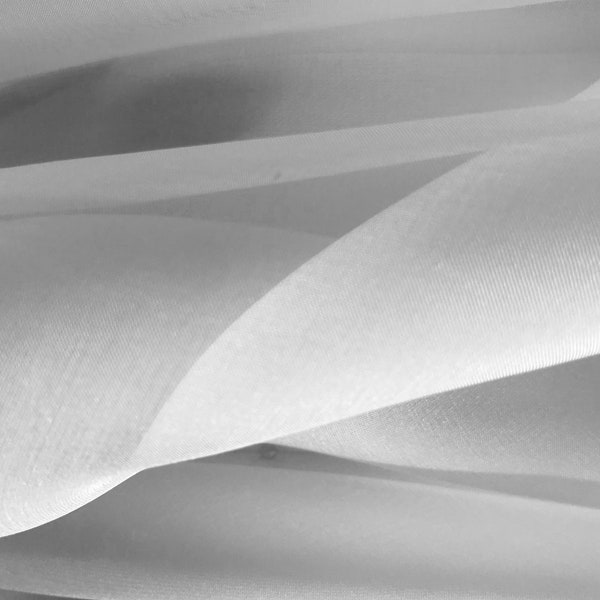 Natural White Soft and Drapey Silk Organza (Fine Like Chiffon, not Crisp) 6MM 54" Wide