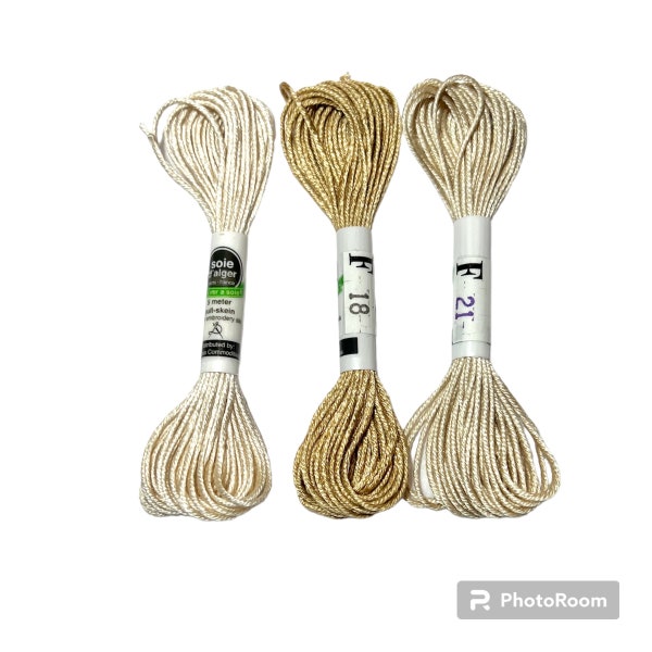 Au Ver A Soie- Soie d'Alger- 3 Skeins- F17, F18, F21- Neutrals- 5M