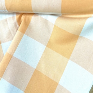 Beautiful Woven Cotton Fabric- &quot;Plaid in Goldenrod&quot;- Swedish Holiday- Fableism- The House That Lars Built- 44” Wide