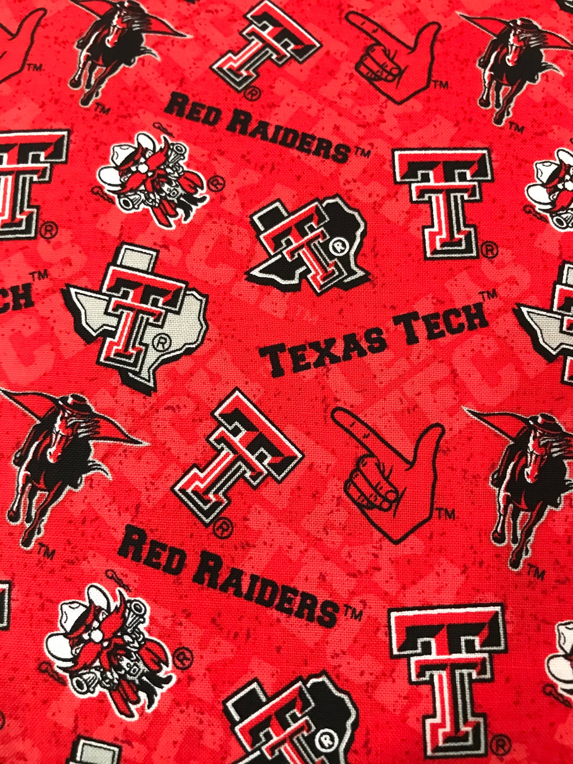 Texas Tech Red Raiders Print Cotton Fabric Etsy