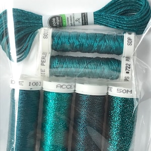 Au Ver A Soie & Accentuate- Ensembles de Soie - Tidal Pool (Teal)
