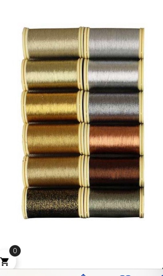 Sajou Assortment 1 Box Metallic Classic Tones 12 Spools Fil Sajou Assortment 1 Box Metallic Classic Tones 12 Spools Fil