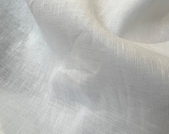 White or Ivory Handkerchief Linen Cotton Blend- 53" Wide