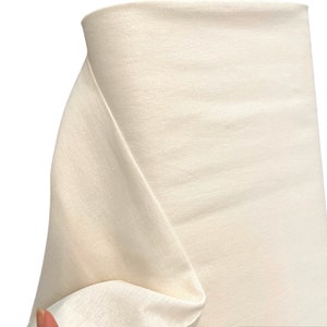 Loose weave cotton muslin fabric, medium-weight cream, off-white
