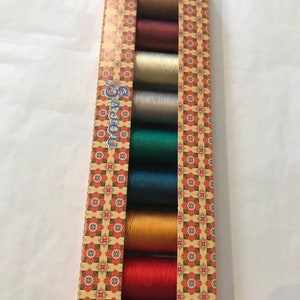 Sajou Selection Box- 8 Spools SILK THREAD- Fil Au Chinois Perlé- Assortment #2 (Autumnal Colors)