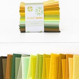 Sprouting Edition Fat Quarter Bundle - Solides AGF - 22 couleurs (vert, jaune, marron)