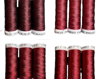 Au Ver A Soie- Soie Gobelins- 1 Spool- 100% Silk Thread- #0945, #2646, #4623, #4625- DEEP RED