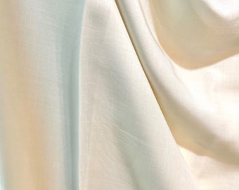 White Solid "White Linen" RAYON CHALLIS Fabric