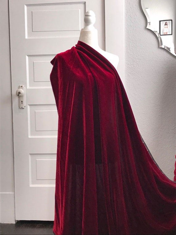 Iridescent Velvet- Claret/ Dark Red- Silk Rayon Blend