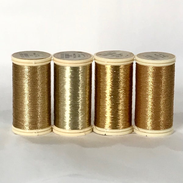 4 Pack Deal- Gold Variety- Sajou- Metallic Thread- Fil au Chinois