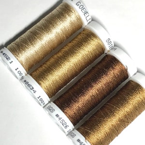 Au Ver A Soie- Soie Gobelins- Russet (Brown) Collection- 4 Spools 100% Silk Thread